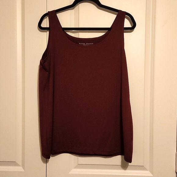 Susan Graver Essentials Maroon Tank Top - Picture 1 of 4